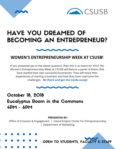 Women's Entrepreneurship Week! Image.